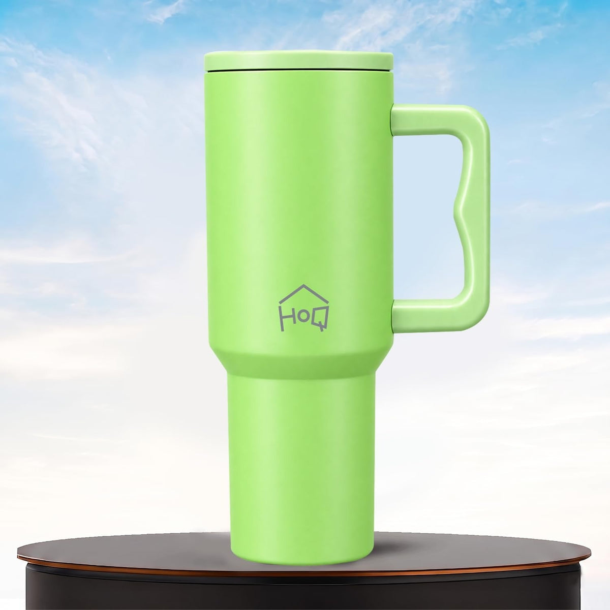 House of Quirk 1200ML Stainless Steel Tumbler with Handle & Lid - Lime Green