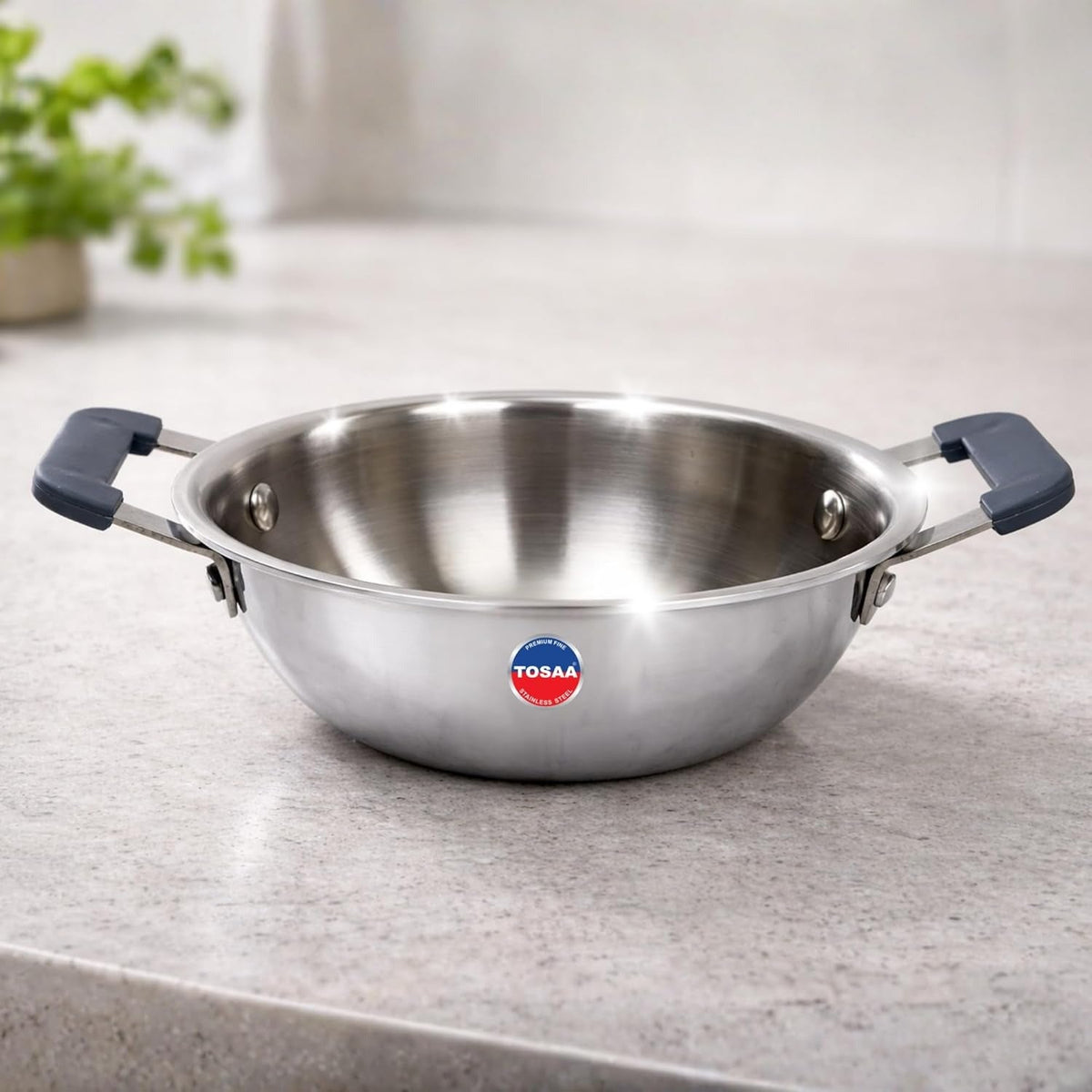 Tosaa Triply Mini Kadhai 3-Layer Base Ideal for Frying Tadka Compact Induction Compatible - 450 ml
