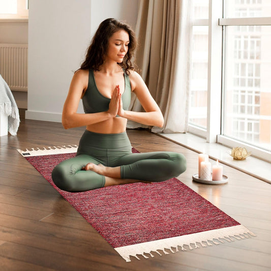 Strauss Cotton Yoga Mat For Women and Men Anti Slip