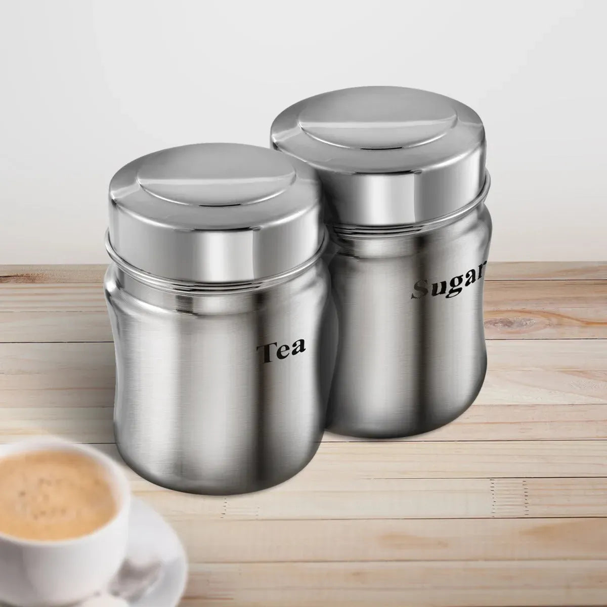 Vinod Kraft Stainless Steel Regal Canister Set 2Pcs Airtight Storage Containers