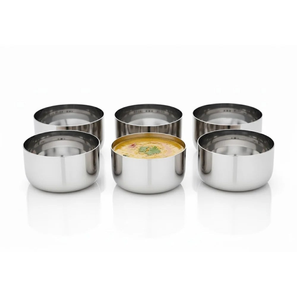 Vinod Stainless Steel Vati Katori Set of 6 Pieces (150ml each)
