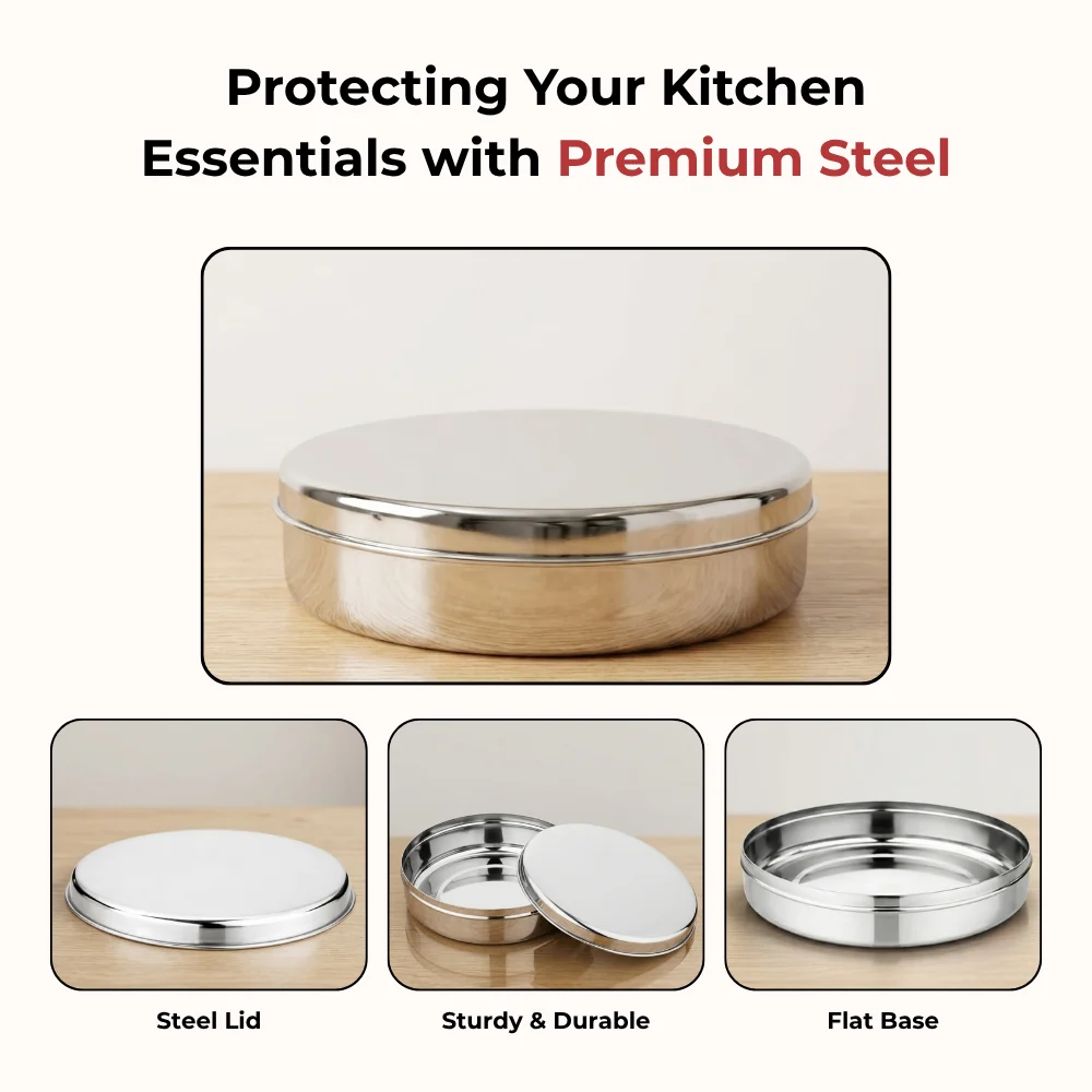 Vinod Stainless Steel Papad Dabba 15 Inch