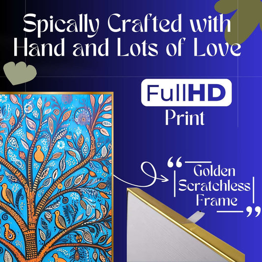 Set of Four Wall Paintings for Wall Dacoration Golden Framed Wall Paintings for Living Room & Bedroom Wall Art for Home Decoration & Office Wall Décor (13×10 inch CH-GD4-2)