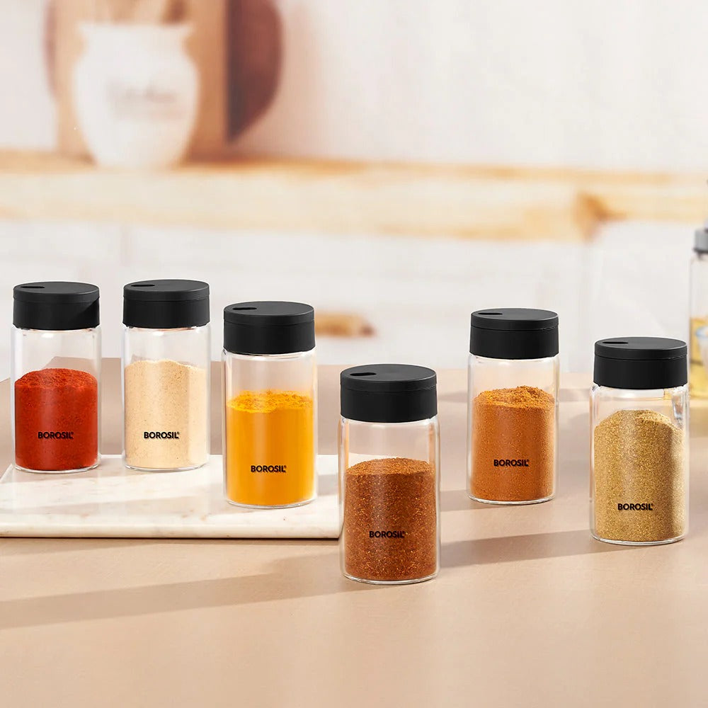 Borosil Glass Salt & Pepper Jar Set 250ml