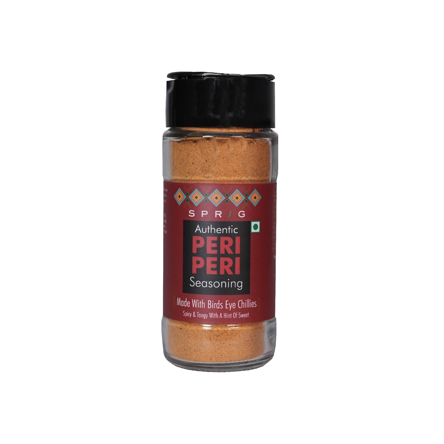 SPRIG Authentic Peri Peri Seasoning, 65g | Made With Real Peri Peri Chilli (Bird's Eye Chili), Herbs, Lime & Garlic | Fiery & Zesty | For French Fries, Popcorn, Chicken | Trans Fat Free