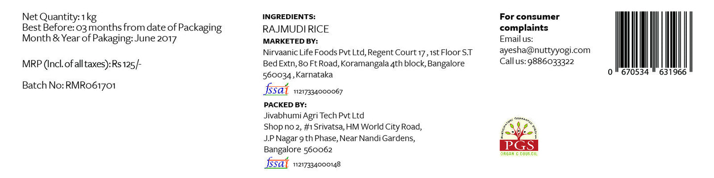 Nutty Yogi Rajmudi Rice