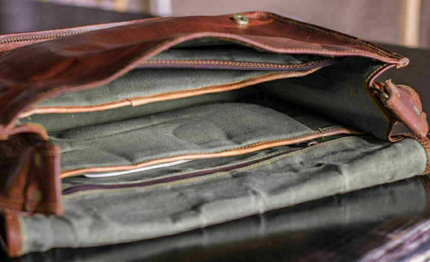 15 Inches Luxury Style Genuine Leather Cross Body Shoulder Bag Handmade Bag