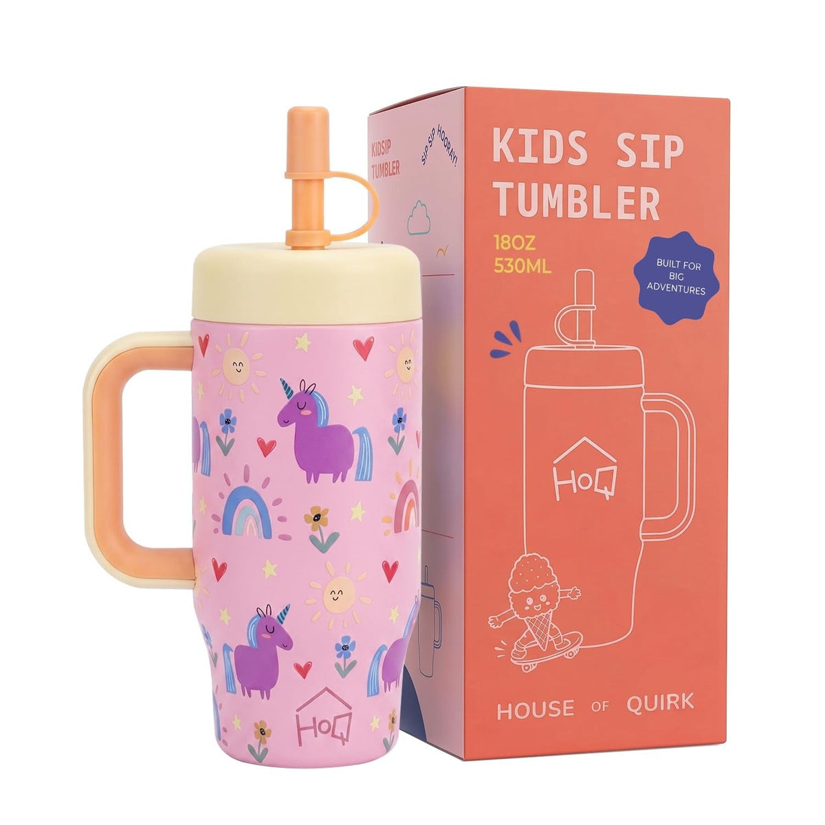 House of Quirk 530ml Kids Tumbler - Sunny Corn