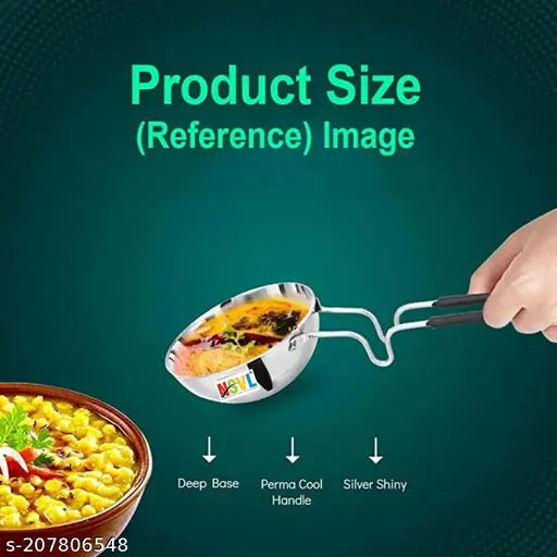 Camro Triply Round Bottom Tadka Pan 12 No 400 Gms Stainless Steel Induction Friendly