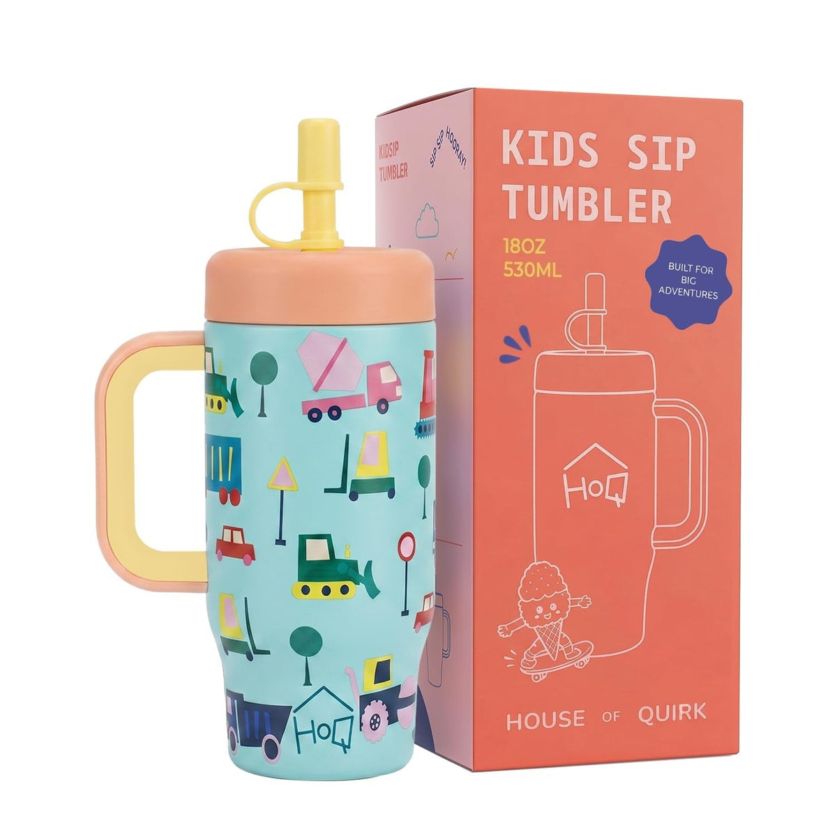 House of Quirk 530ml Kids Tumbler, Stainless Steel