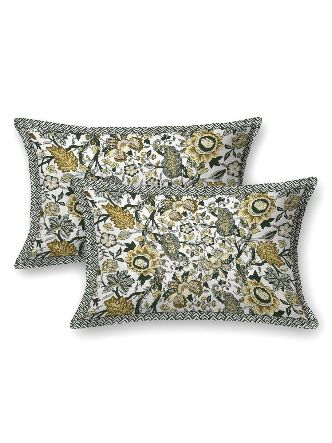 100% Pure Cotton Traditional Printed Bedsheet for Double Bed King Size Bedsheet with 2 Pillow Covers
