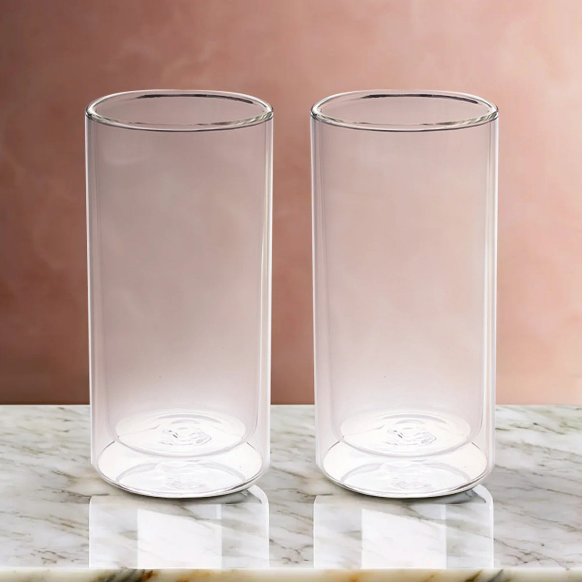 UMAI Set of 2: Double Wall Borosilicate Glass Coffee Mugs | 250ml | Transparent