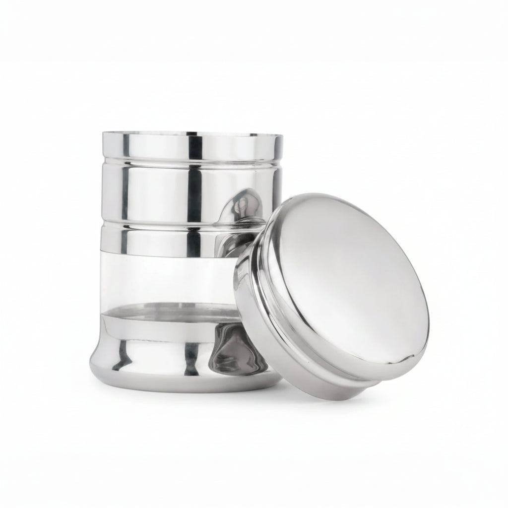 USHA SHRIRAM Stainless Steel Containers 1.5L | Set of 2 | Rust Proof | Kitchen Storage Dabba