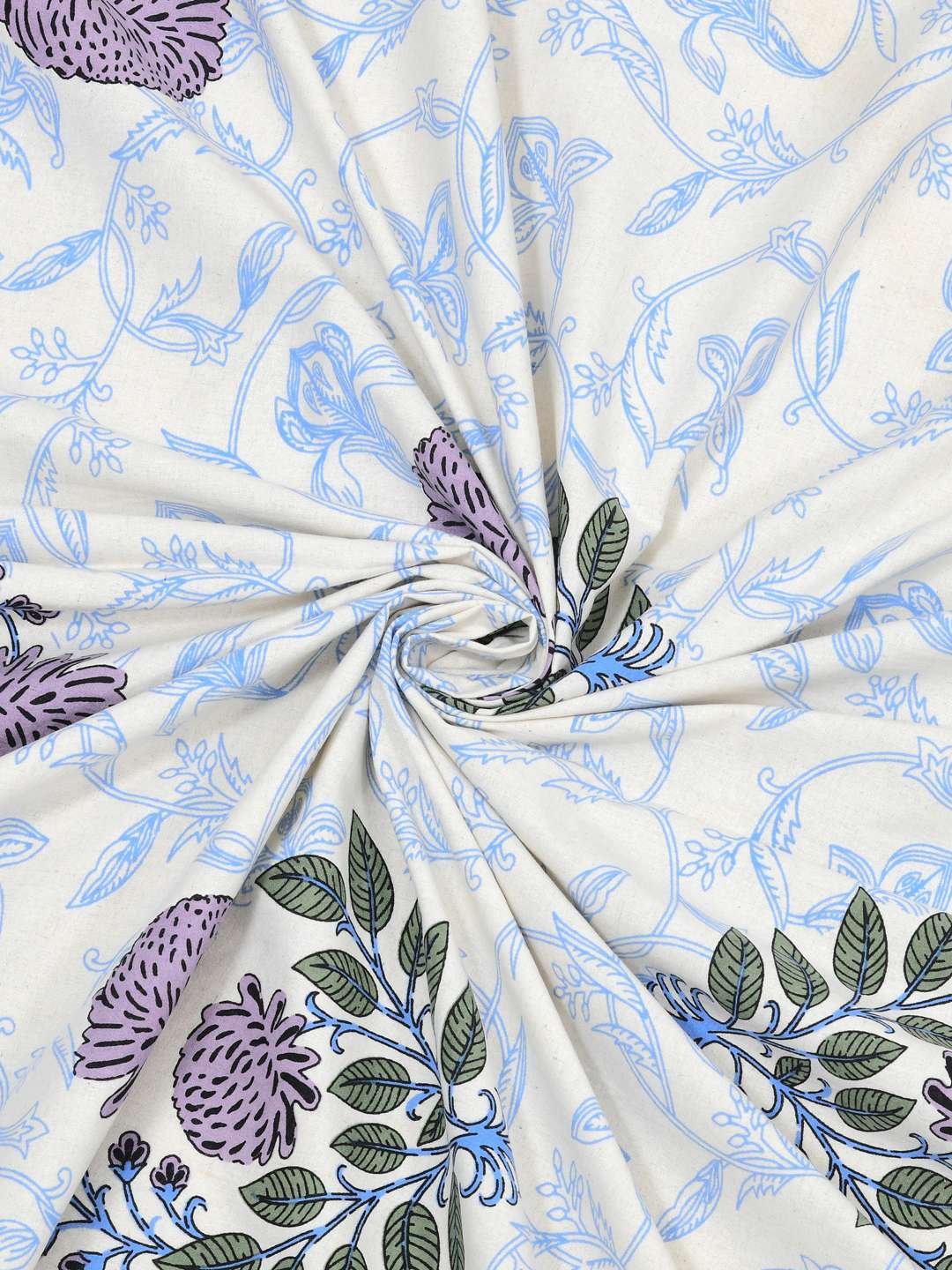 100% Pure Cotton Traditional Printed Bedsheet for Double Bed King Size Bedsheet with 2 Pillow Covers
