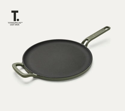 Ember TitaniumClad Ti-Enamel Cast Iron Tawa 27cm No-Season Rust-Proof