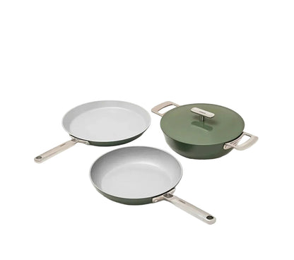 Ember Cookware Set of 3 with Storage Capri Series (Frypan+Kadai+Dutch Oven)