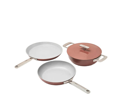 Ember Cookware Set of 3 with Storage Capri Series (Frypan+Kadai+Dutch Oven)