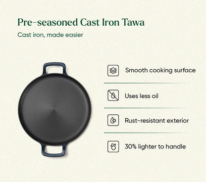 Ember Pre-Seasoned Cast Iron Tawa 30cm