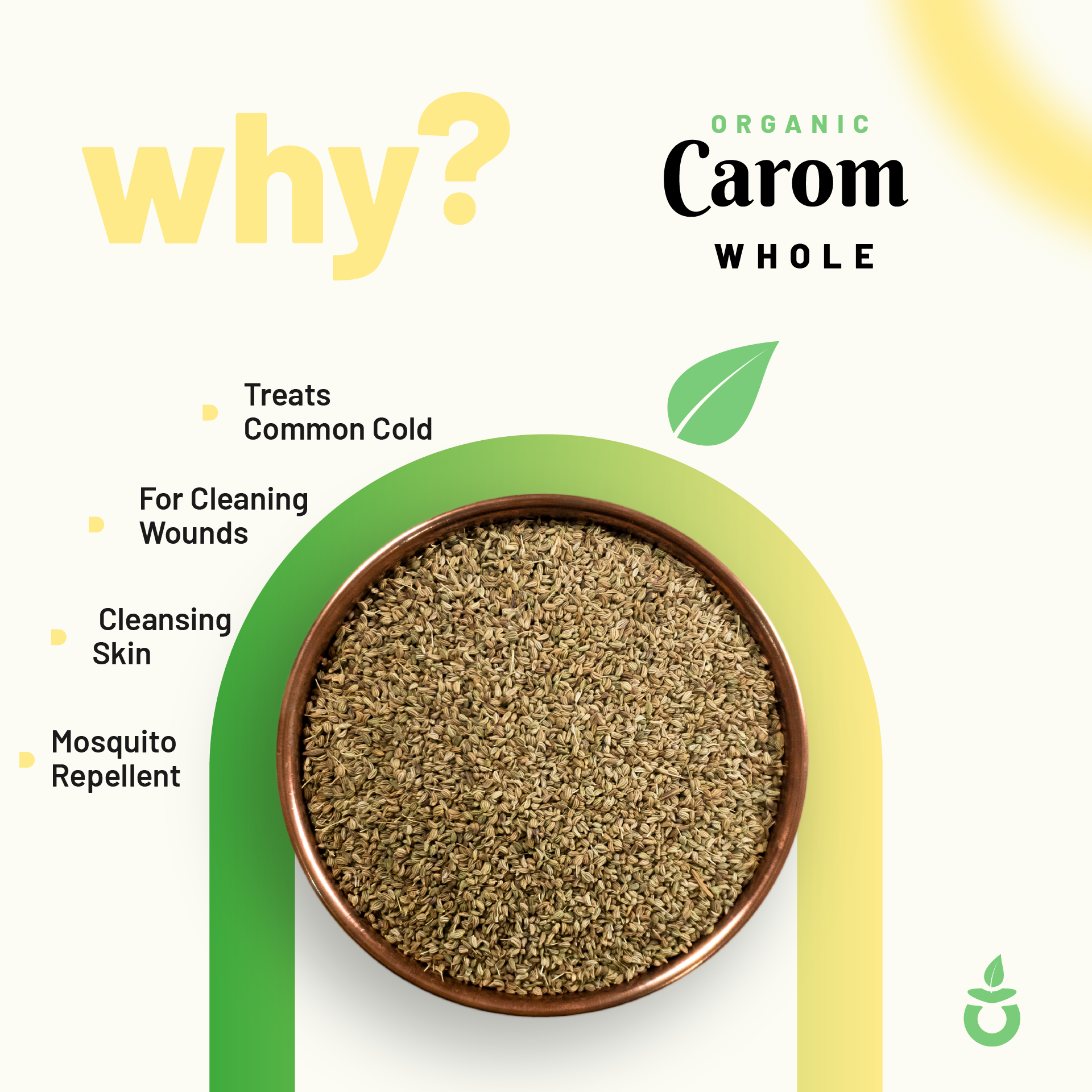 Pure Organio Organic Carom Ajwain Seeds