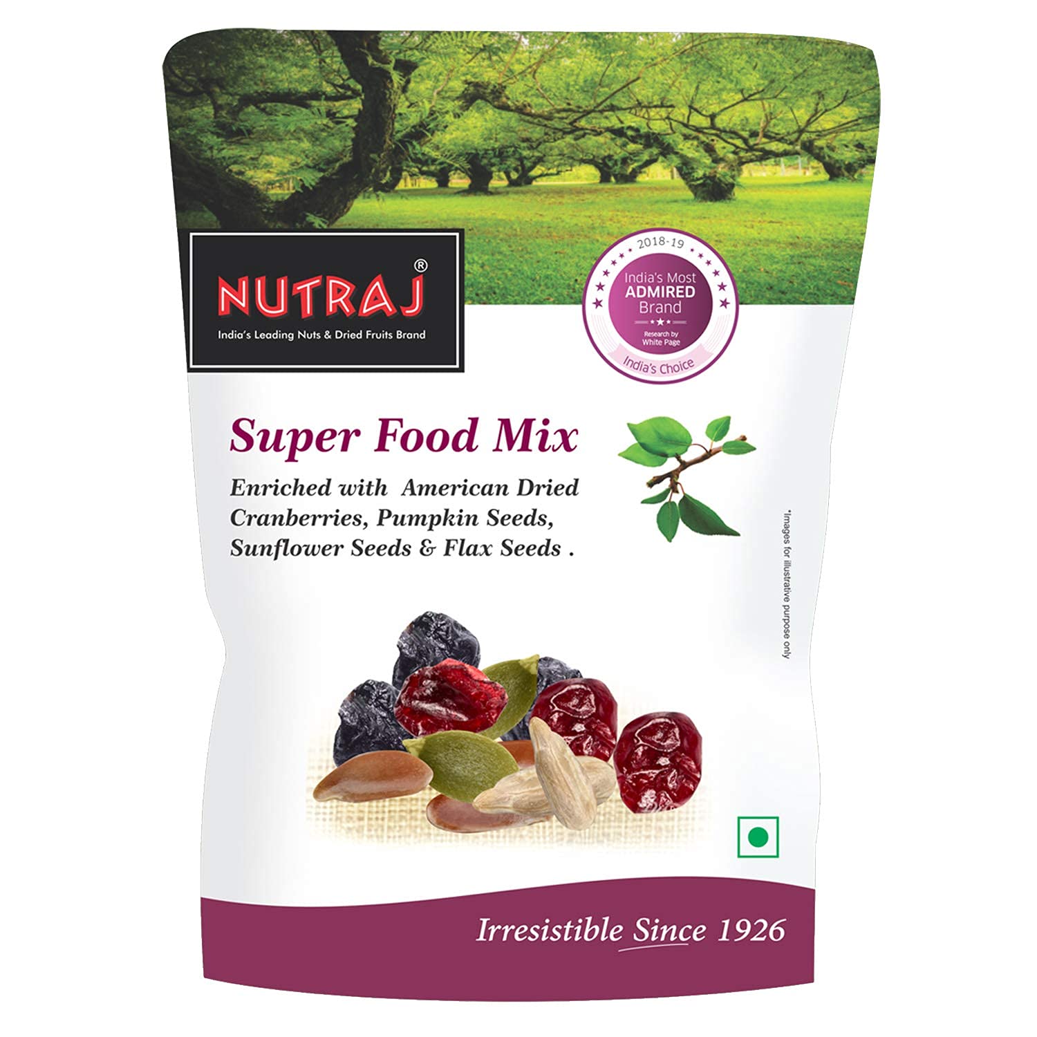 Super Food Mix - American Cranberries, American Blueberry, Flax Seeds, Sunflower Seeds & Pumpkin Seeds 200gm