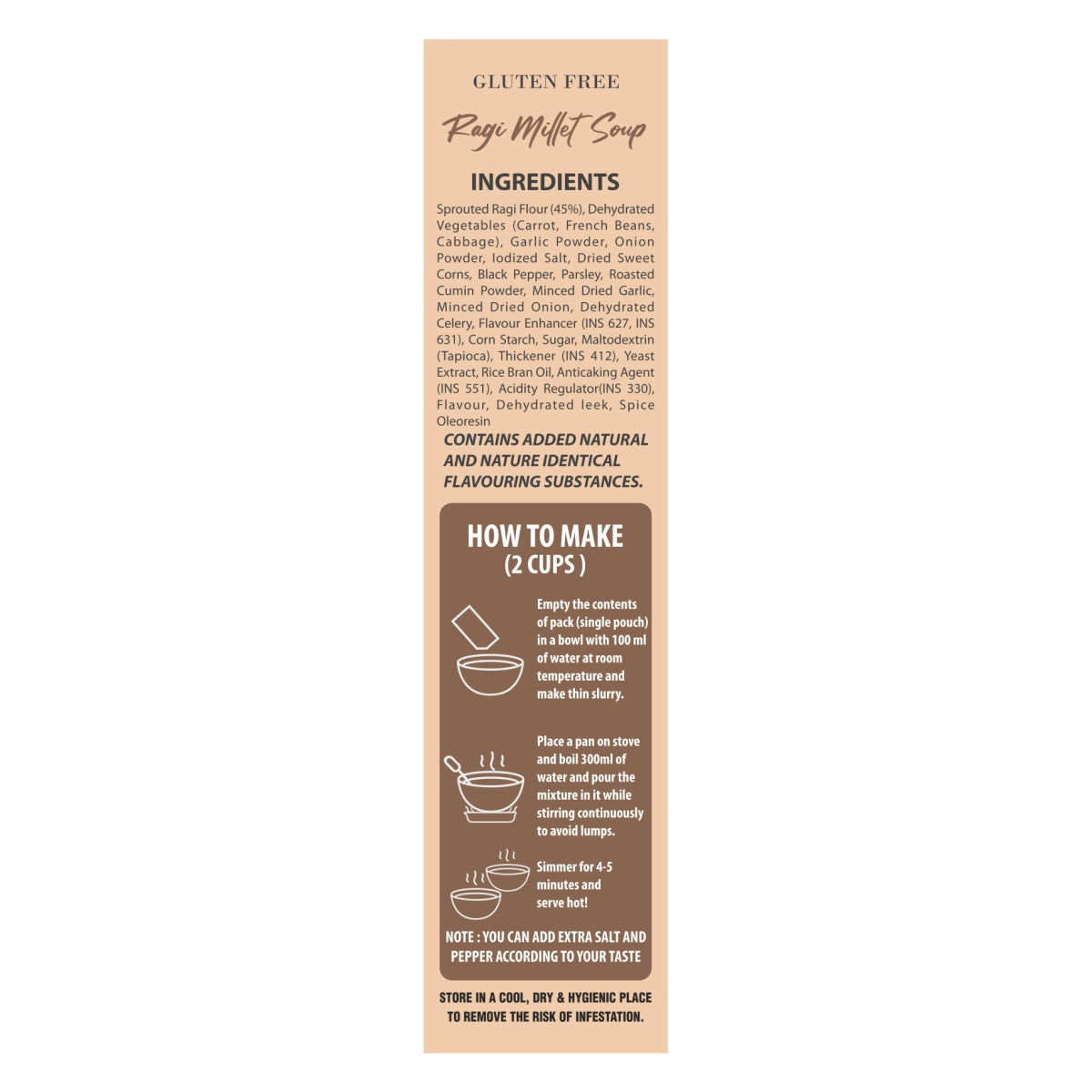 Gluten free Ragi Millet Soup Mix - 150g (6 sachet)