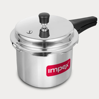 Impex ECO 3 Litre Aluminium Induction Base Outer Lid Pressure Cooker Silver