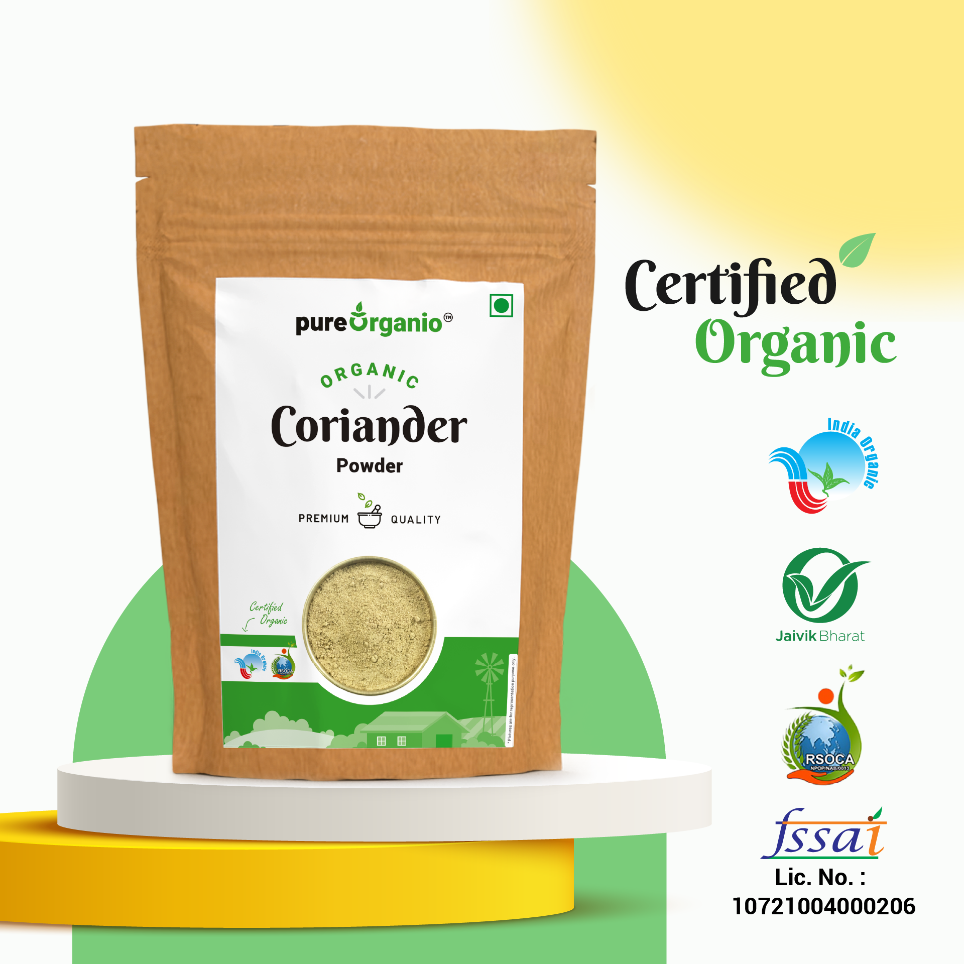Pure Organio Organic Coriander Powder dhaniya