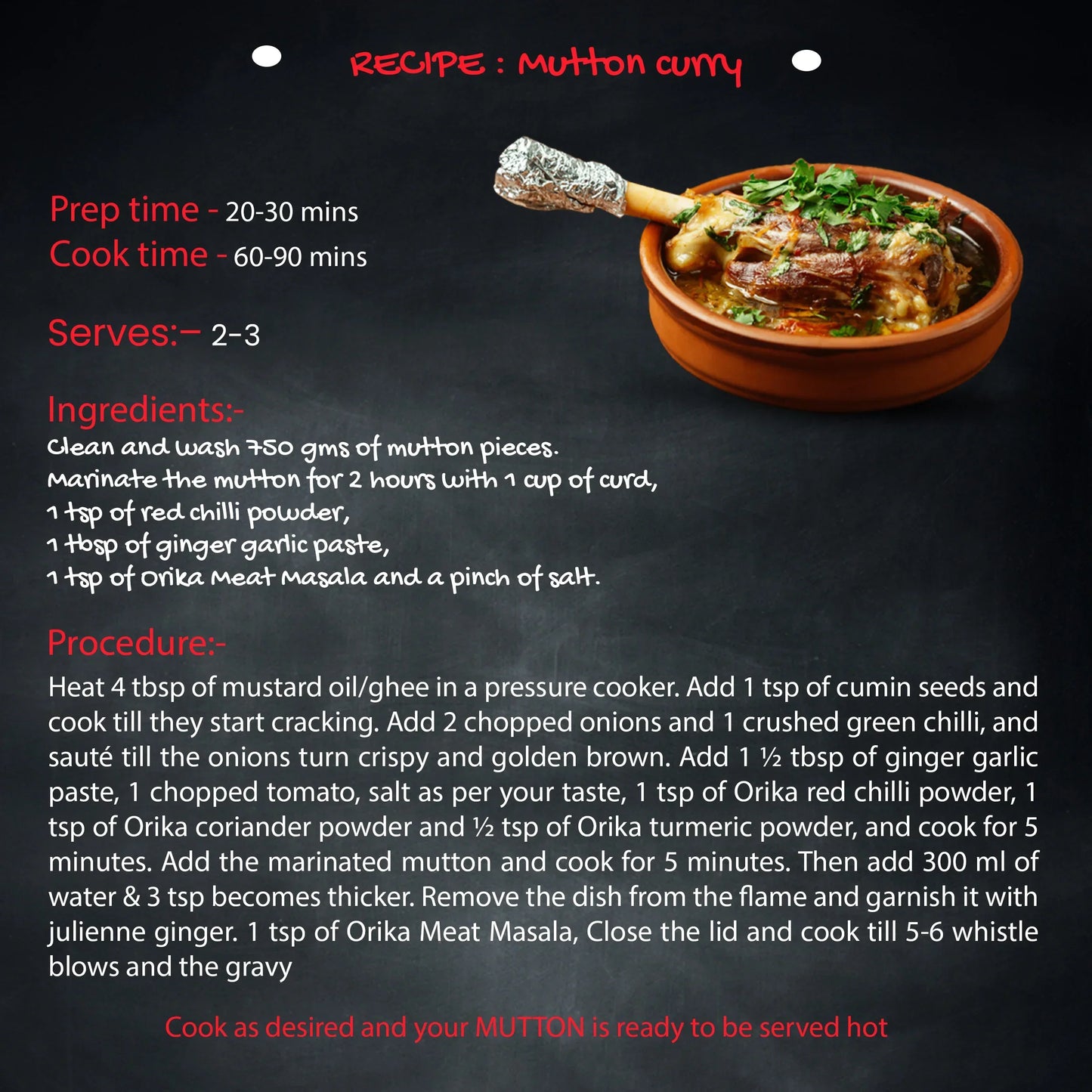Orika Meat Masala, 100gm
