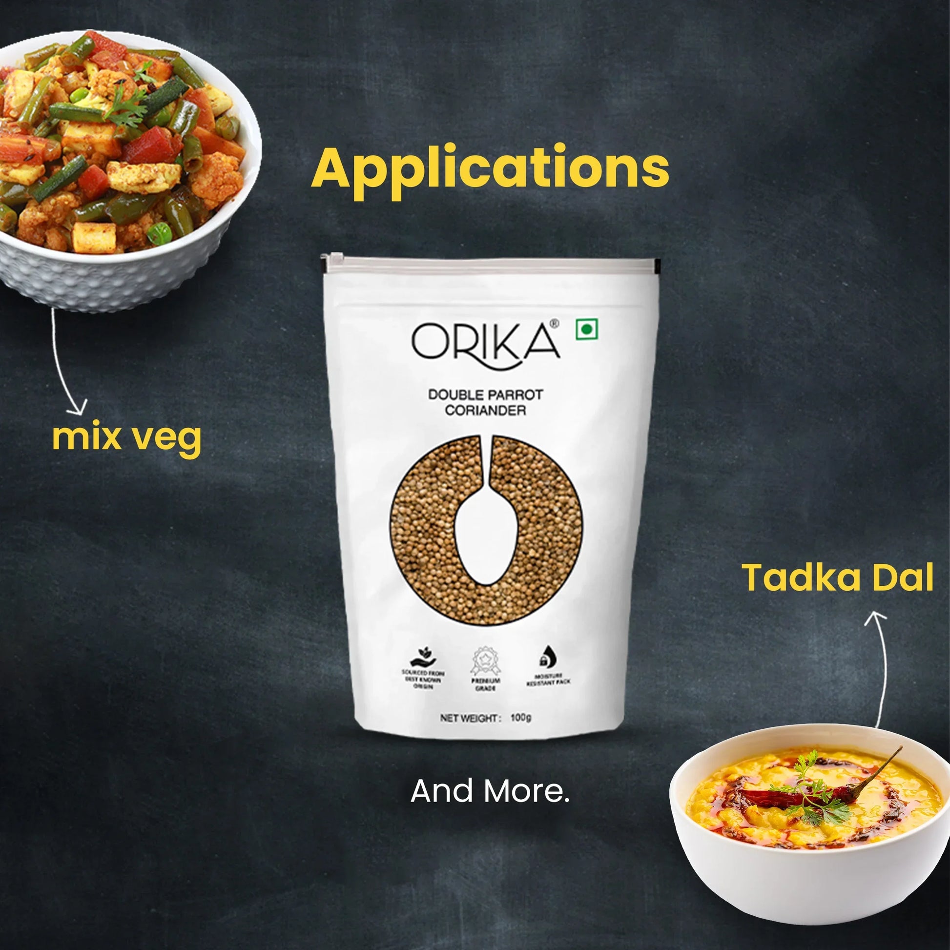 Orika's 'Double Parrot' Coriander Whole, 100g