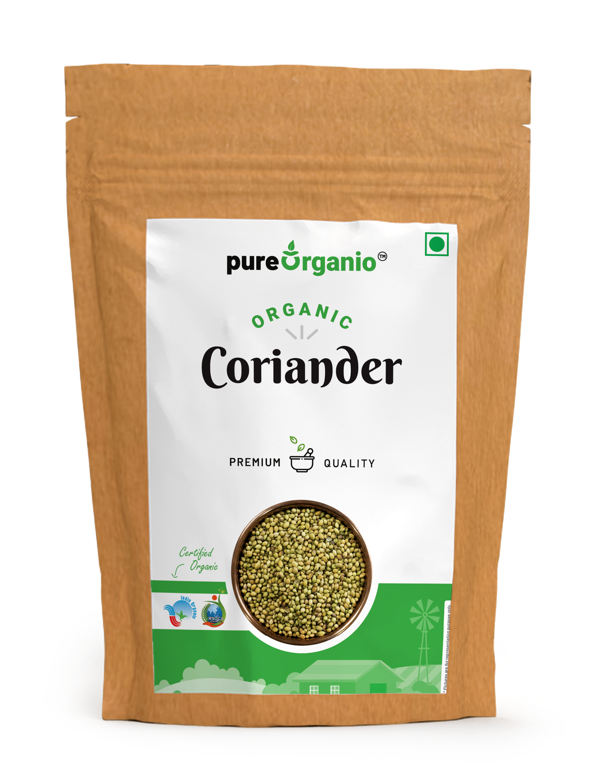 Pure Organio Organic Coriander Seeds sabut dhaniya