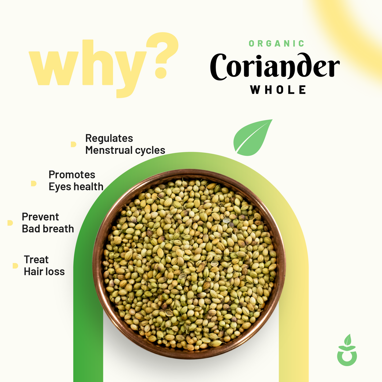 Pure Organio Organic Coriander Seeds sabut dhaniya