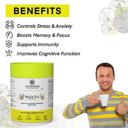 Nutriherbs Brain Tea  (Infusion Bags) - 30 bags