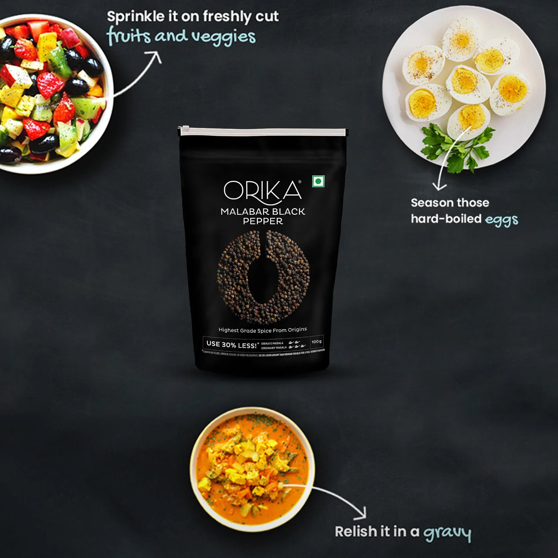 Orika Malabar Black Pepper Powder, 100gm