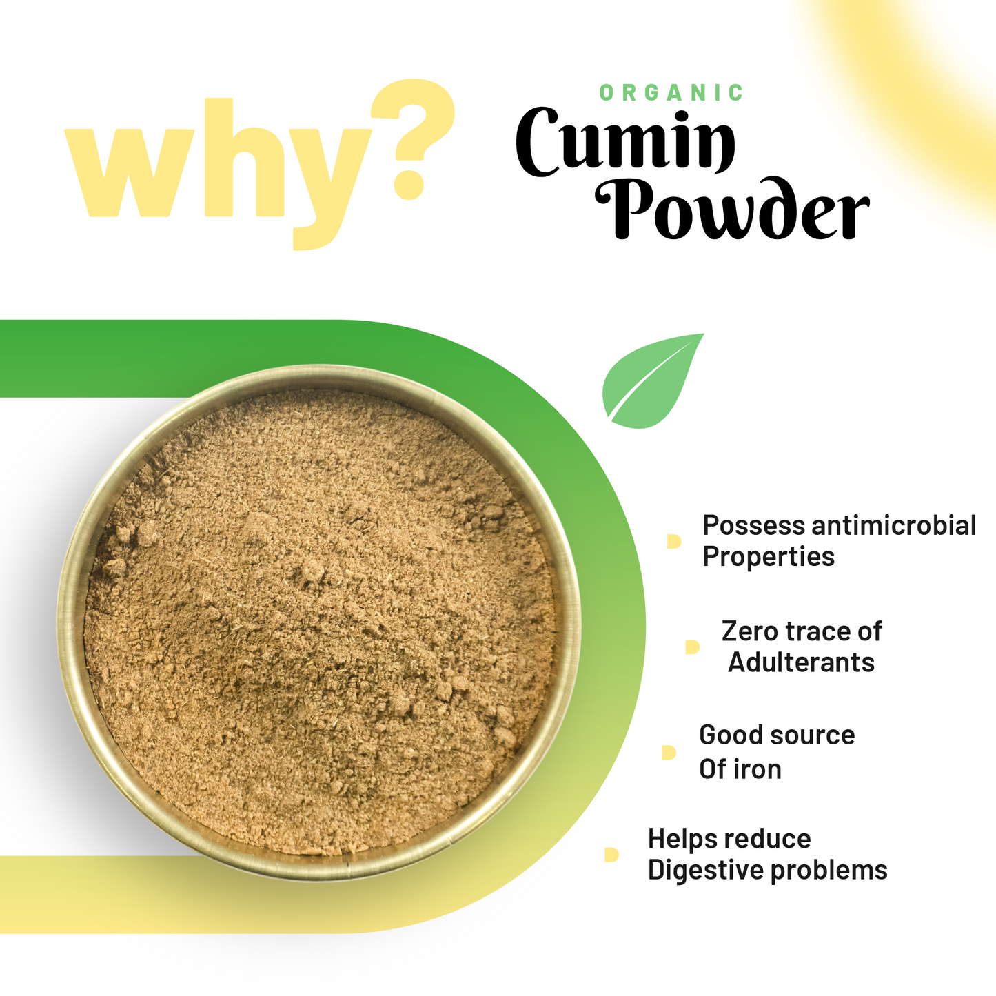 Pure Organio Organic Cumin Powder Jeera Powder