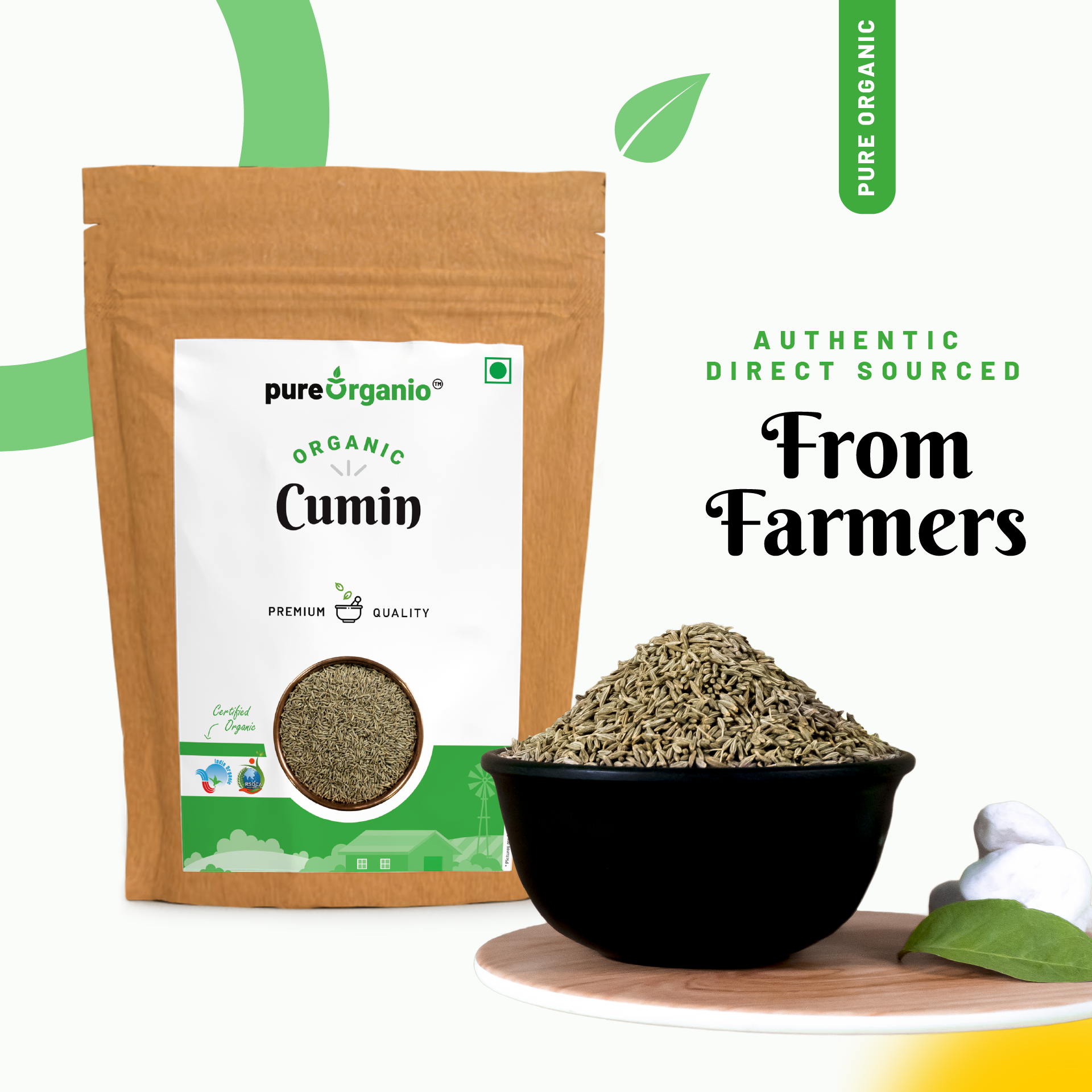 Pure Organio Organic Cumin Seed Jira