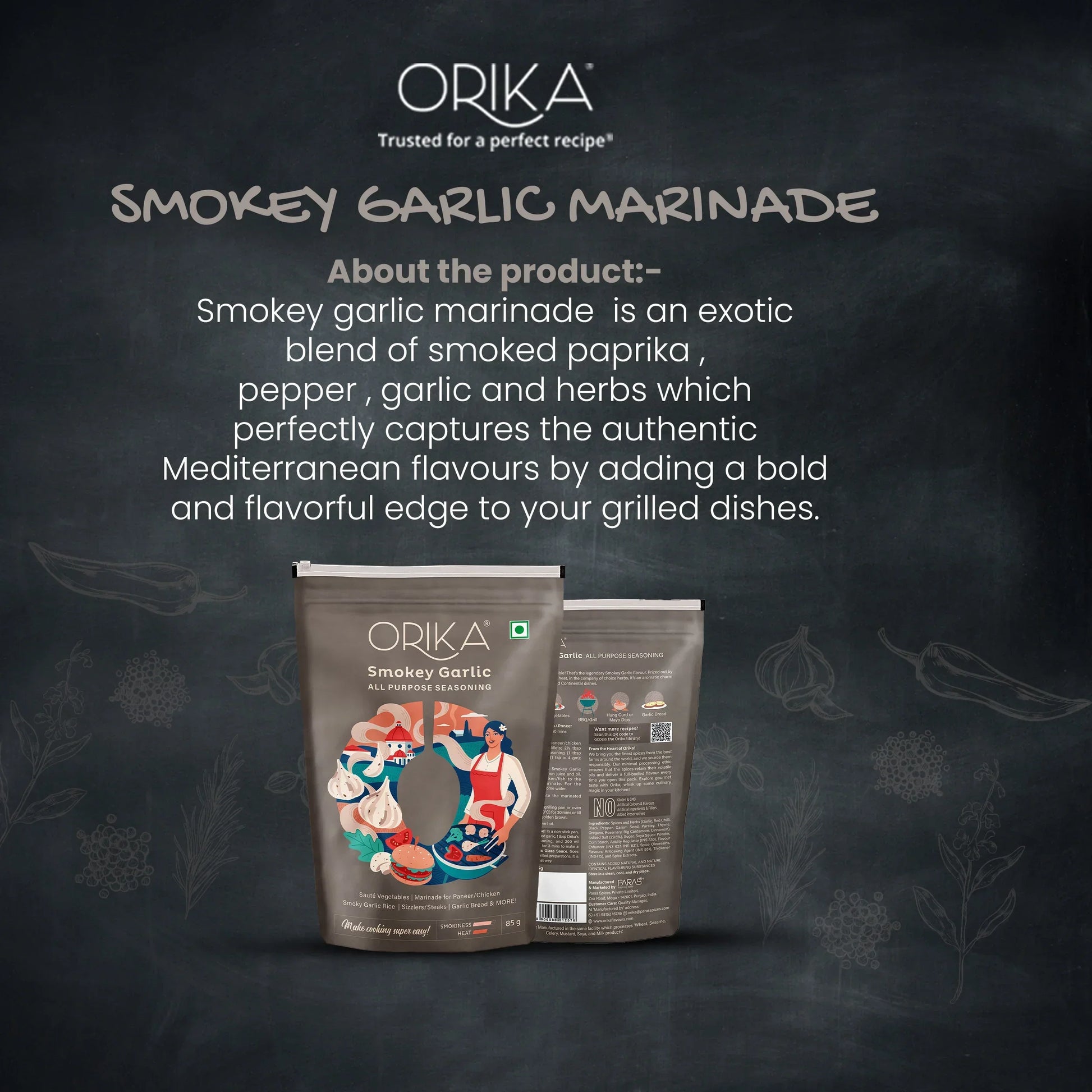 Orika Smokey Garlic All Purpose Seasoning, Pack of 2, 85g/each