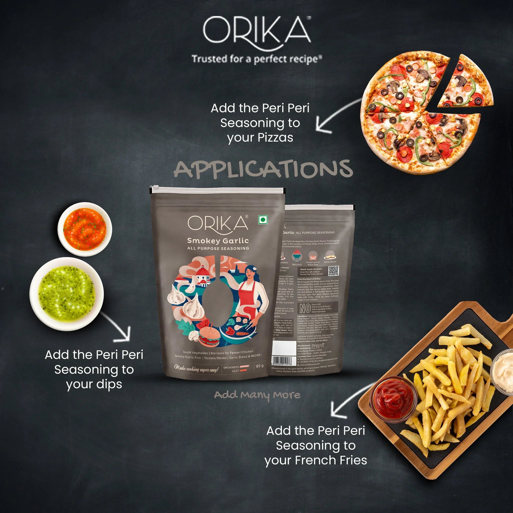 Orika Smokey Garlic All Purpose Seasoning, Pack of 2, 85g/each