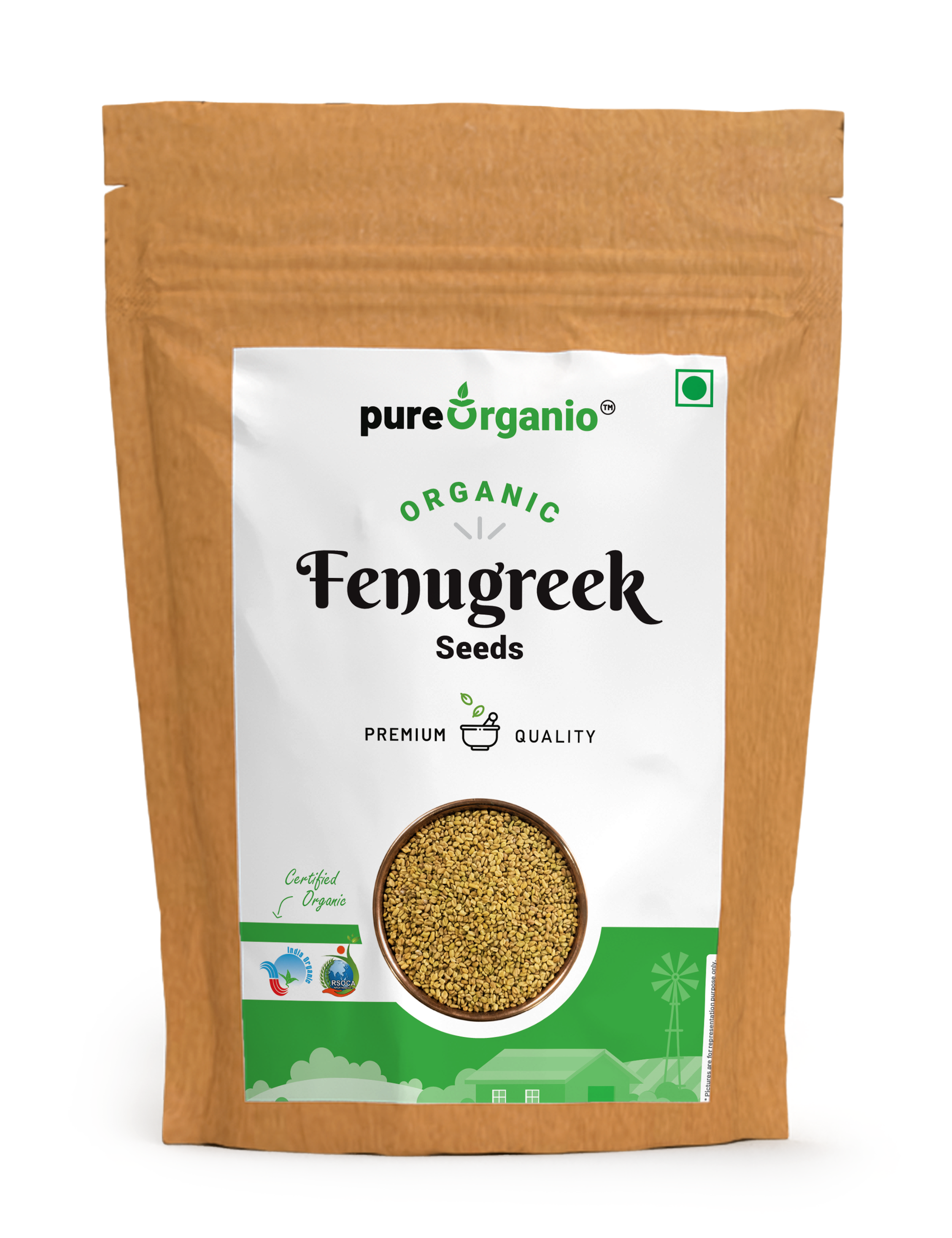 Pure Organio Organic Fenugreek Seeds Methi dana
