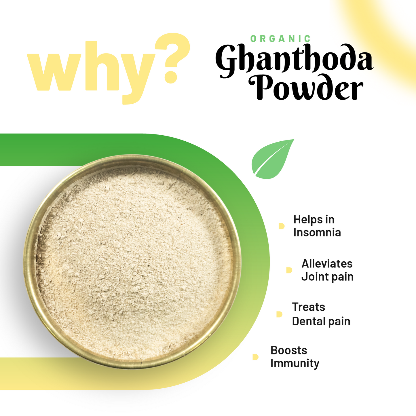 Pure Organio Organic Ganthoda Powder peepramul