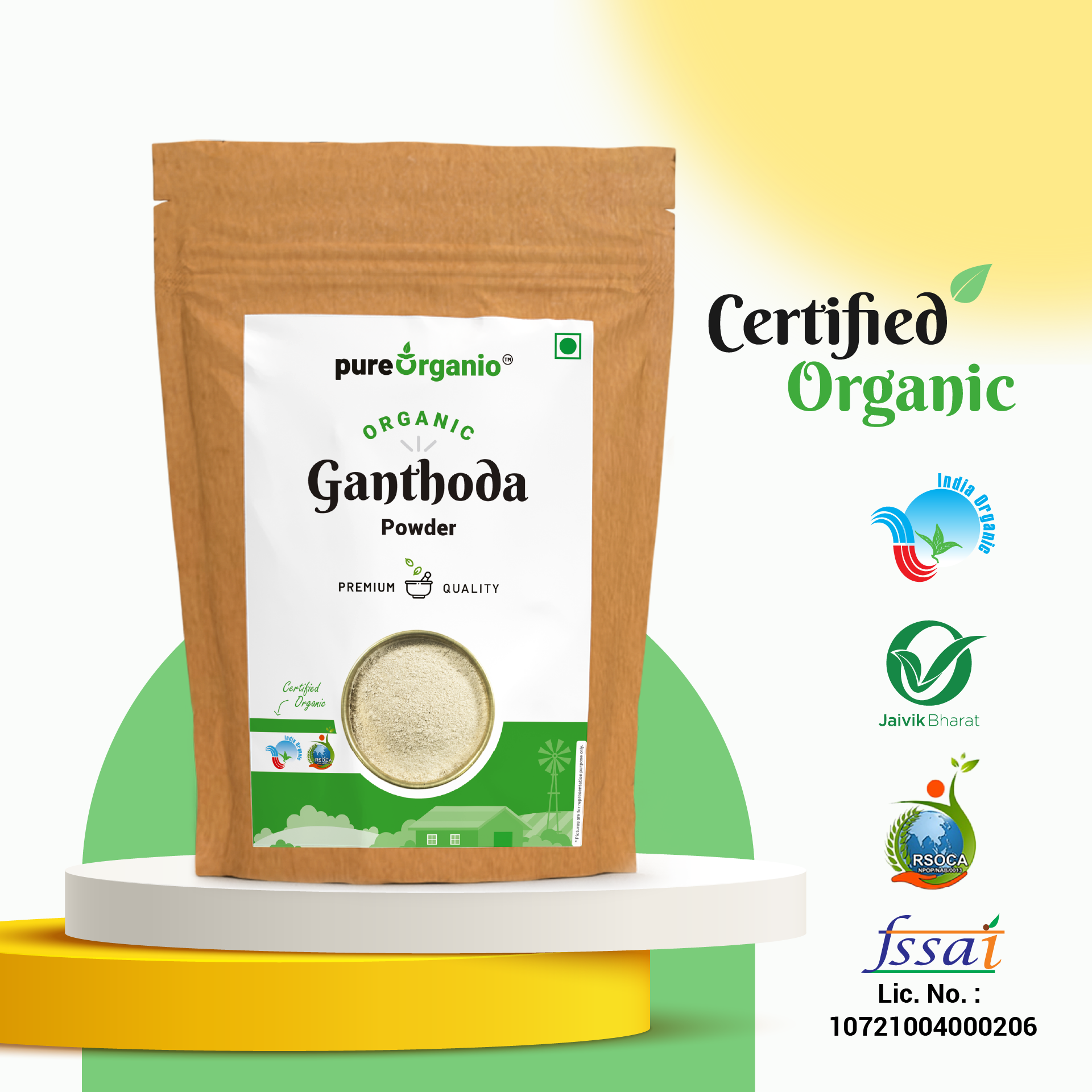 Pure Organio Organic Ganthoda Powder peepramul