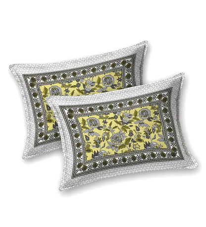 100% Pure Cotton Traditional Printed Bedsheet for Double Bed King Size Bedsheet with 2 Pillow Covers