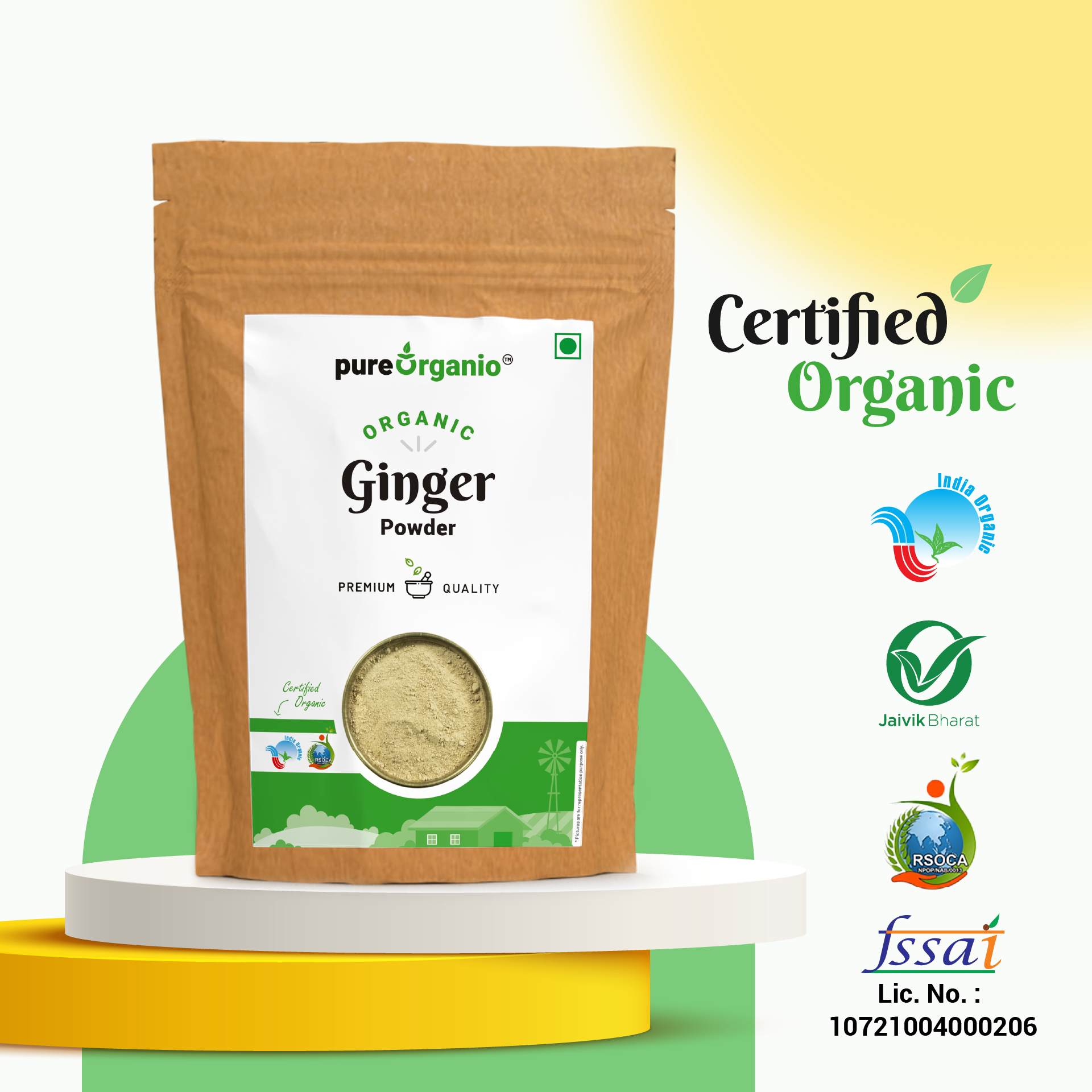 Pure Organio Organic Ginger Powder Sonth