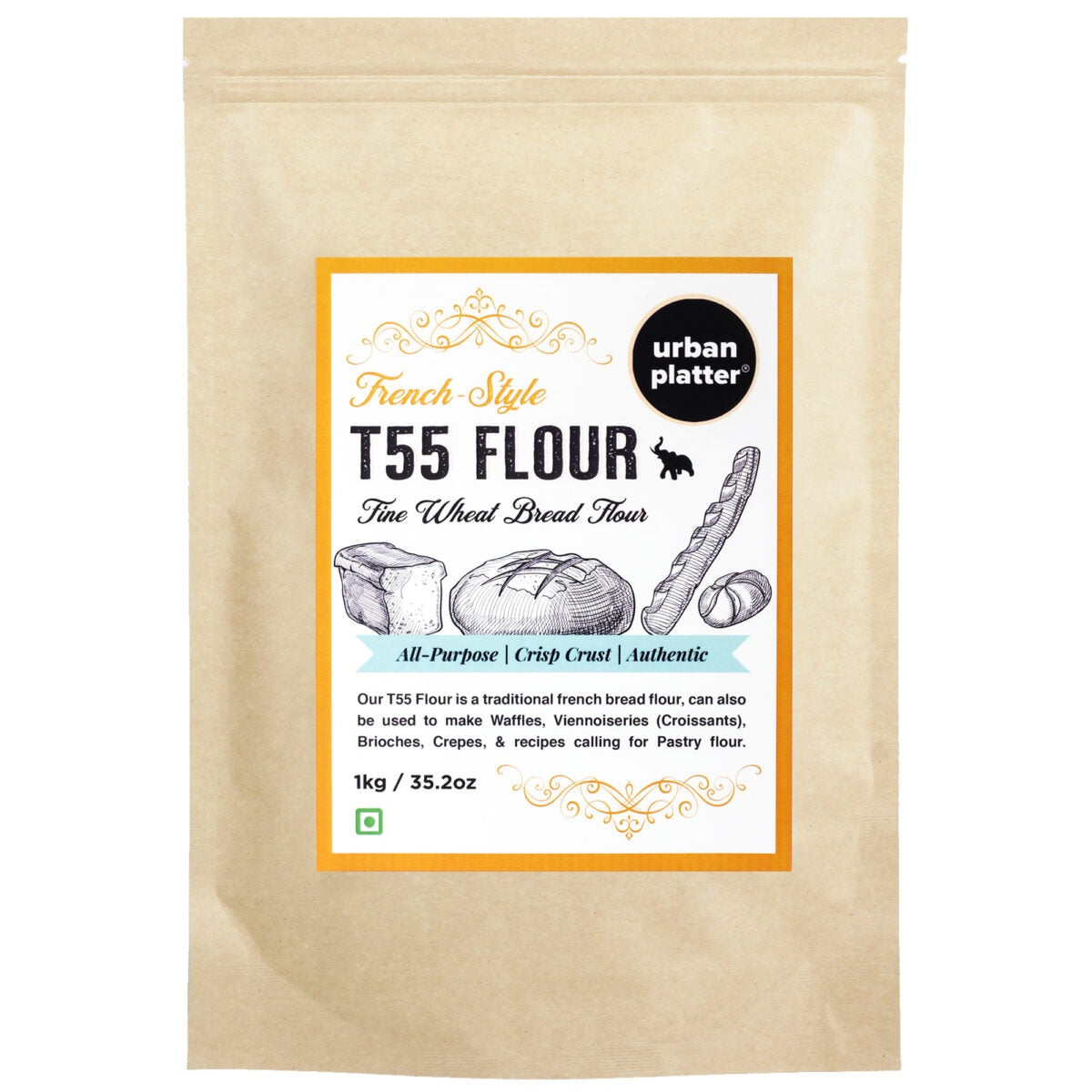 Urban Platter French T55 Fine Wheat Bread Flour - 1 kg