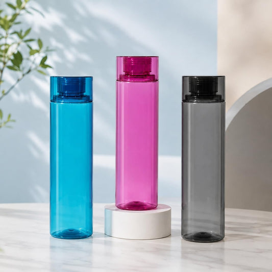 H2O Water Bottles Set of 3 Pcs For Daily Use, 1000ml Each Multicolor