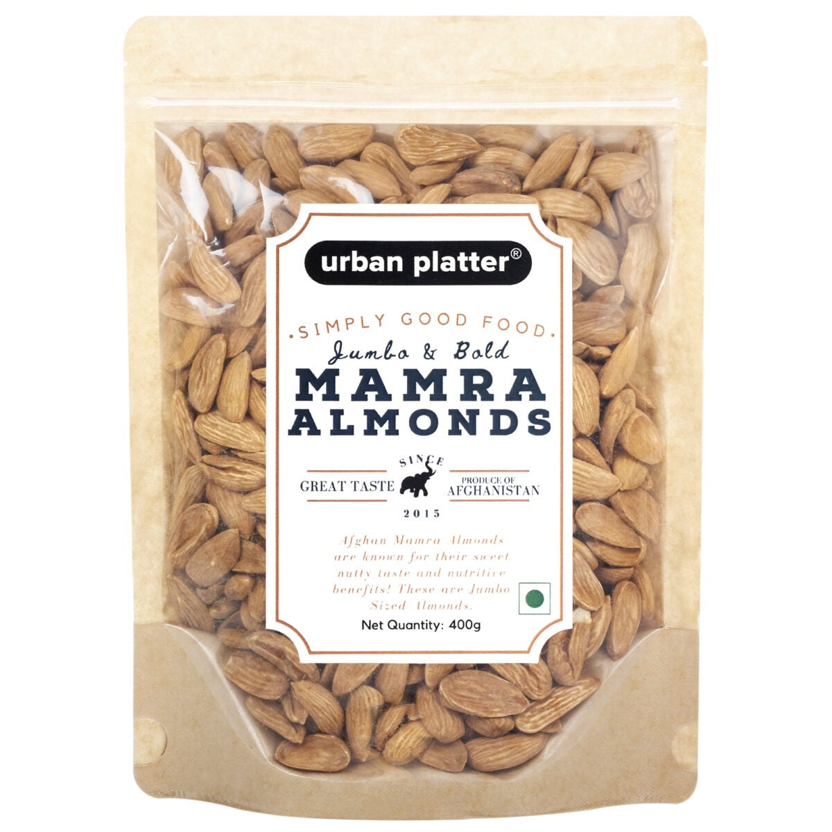 Urban Platter Mamra Almonds - 400 gms