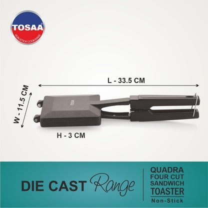 Tosaa Qudra 4-Cut Sandwich Toaster Gas Non-Stick