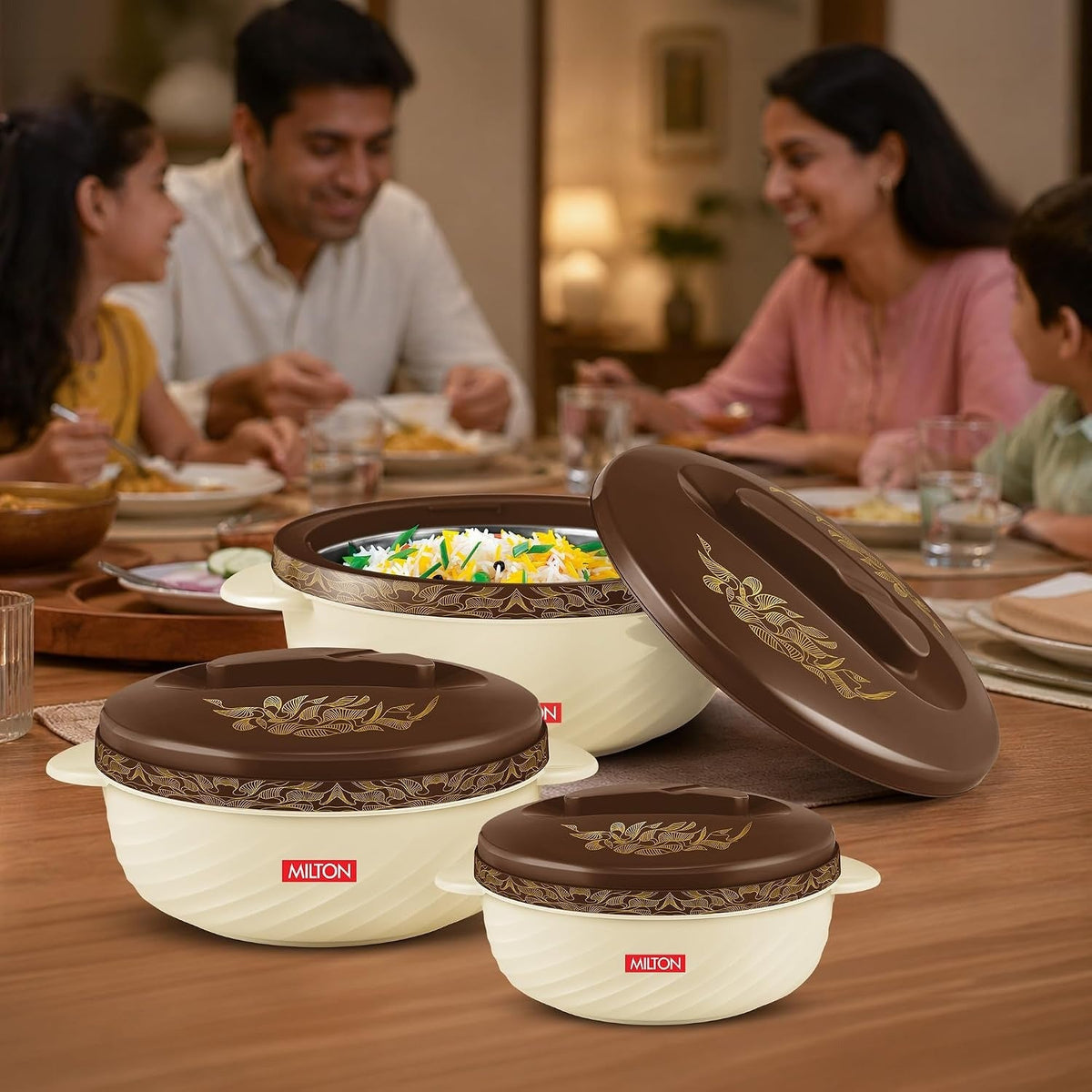 Milton Utsav Insulated Stainless Steel Casserole with Glass Lid