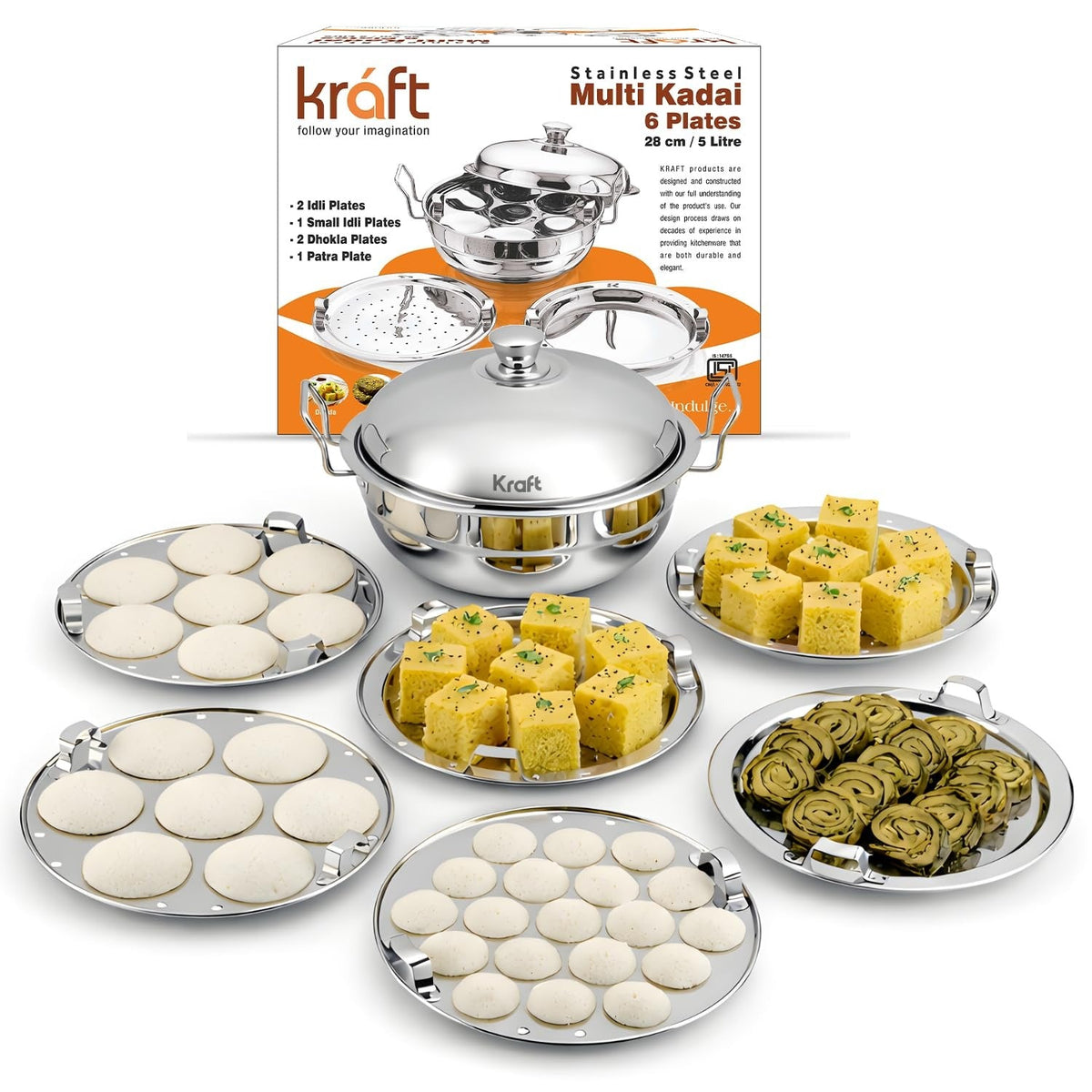 Kraft Cookware Multi Kadai with 6 Plates