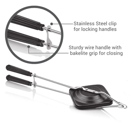 MILTON Pro cook Non-Stick Aluminium Sandwich Gas Toaster, 14 cm
