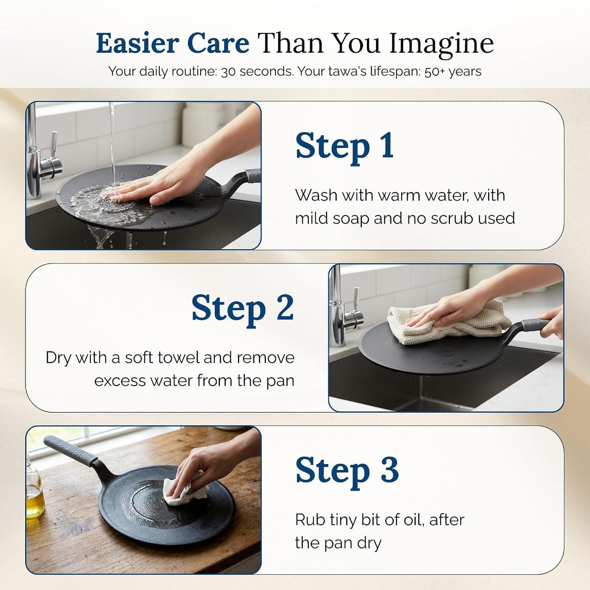 Tosaa Cast Iron Roti Tawa Big 26cm
